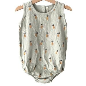 Rylee + Cru Pineapple Bubble Romper - Sage Green - 2-3